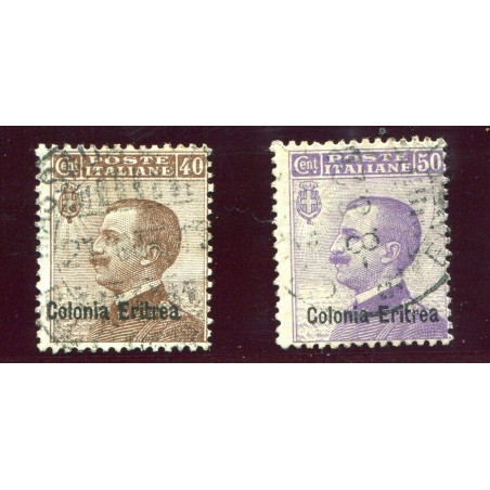 1916 Italia Eritrea soprastampati n.38/39 Cat. 52,50   usato