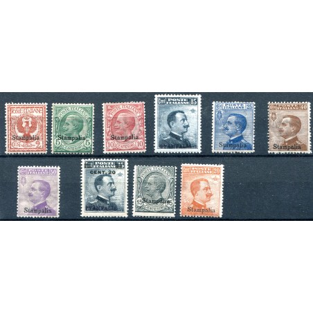 1912/22 Stampalia serie ordinaria soprastampati n.1/8+10/11 mh cat. 284