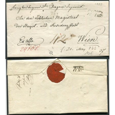 1833 ITALIA REGNO LOMBARDO VENETO LETTERA DA PADOVA A VIENNA LNT603