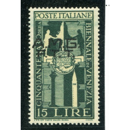 1949 Triste A Biennale varietà soprastampa a SX.   MNH