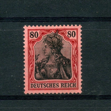 1902 GERMANIA DEUTSCHES REICH P.80 N. 75 ROSSO/NERO SU ROSA CAT.250 MH  G421