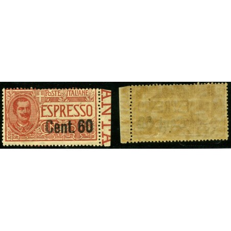 1922 Italia  Espresso soprastampato c.60 su c.50 n. 6 Cat. 225 MNH