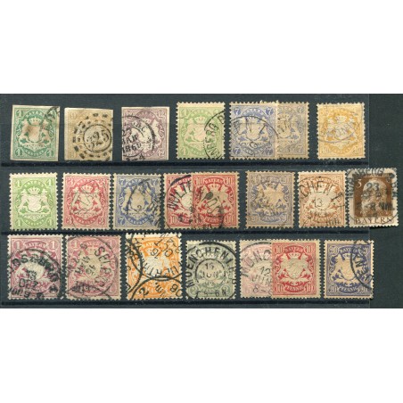 1867/1911 Baviera Germania lotto di francobolli usati