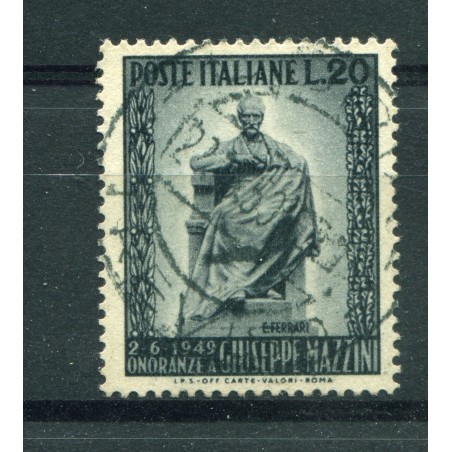 1949 ITALIA REPUBBLICA MONUMENTO GIUSEPPE MAZINI USATO  ENT369