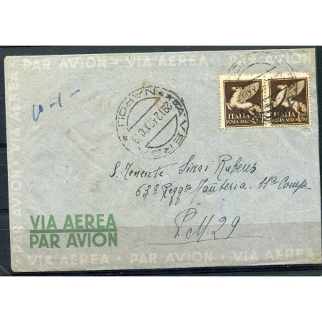 1942 Lettera posta Militare via aerea da Napoli per P.M.29