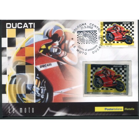 2008 Italia Cartolina Postale "Ducati" nuova con francobollo d'Argento