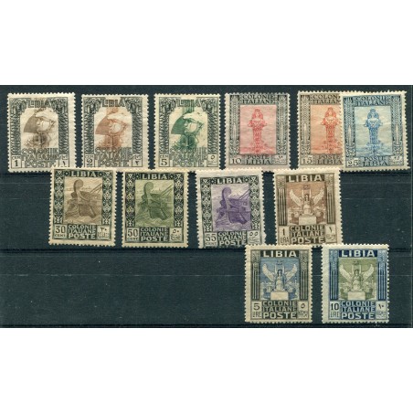 1921 Libia Pittorica n.21/32 MH il n.31 con leggera piega Cat. 1200