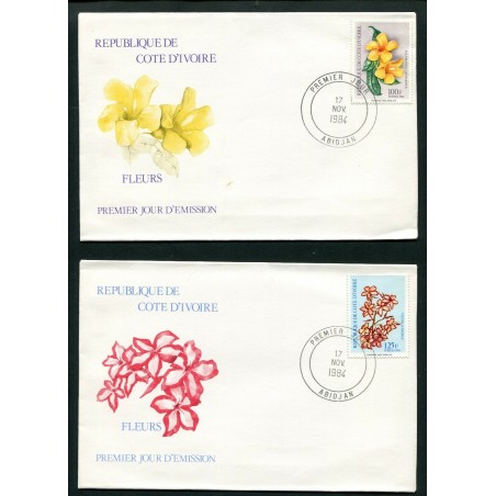 1984 COSTA D'AVORIO FIORI SU FDC N.731E/F    MNH   E251