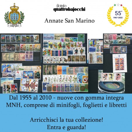Annata San Marino - Dal 1955 al 2017 gomma integra MNH