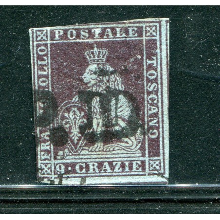 1851 TOSCANA CR.9 BRUNO VIOLACEO SU AZZURRO N.8/A USATO