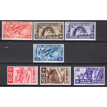 1935/36 Littoriali + Fiera di Milano n.377/79+394/97 MNH Cat. 55