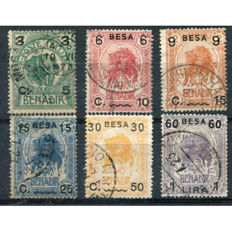 1922 Somalia Elefante o Leone soprastampati n.24/29 annulli non garantiti