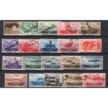 1934 Italia Medaglie Al valore n.366/76 +A74/82 usati, Annulli non Garantiti