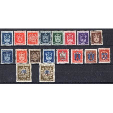 1945/46 San Marino Stemmi n.279/95+297 MNH