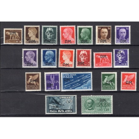 1942 Italia P. M. soprastampati n.1/20 MNH-MH