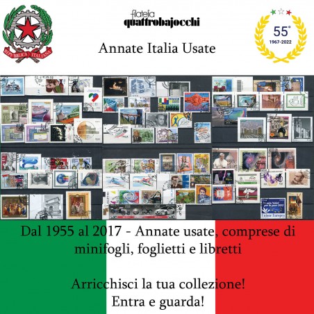 Annata Italia - Dal 1955 al 2017 Usati con foglietti e libretti