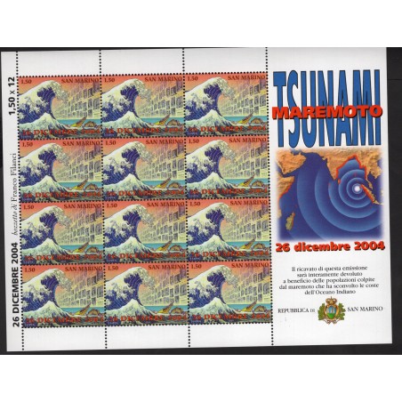 2005 San Marino "26 Dicembre 2004" Tsunami Minifoglio MNH