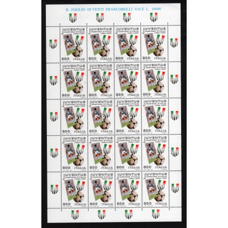 1997 Italia Foglietto Juventus campione d'Italia MNH