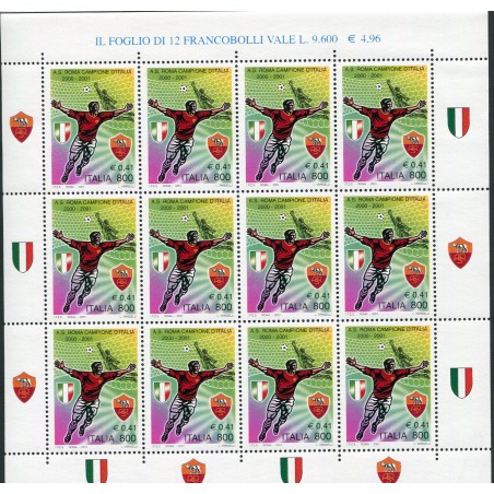 2001 Italia Foglietto Roma Campione d'Italia MNH