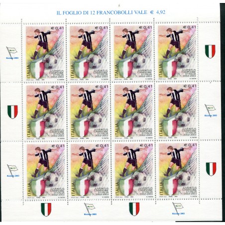 2003 Italia Foglietto Juvetus Campione d'Italia MNH