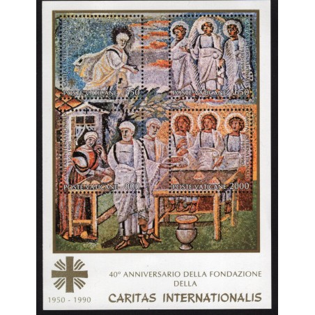 1990 Vaticano Foglietto 40° anniversario della fondazione Caritas MNH