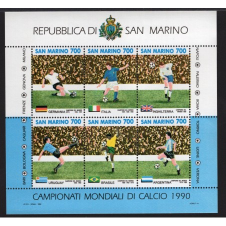 1990 San Marino Foglietto Campionati mondiali di calcio MNH