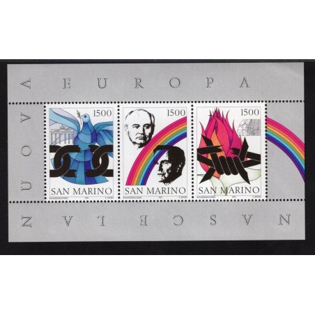 1991 San Marino Foglietto Nasce la nuova Europa MNH