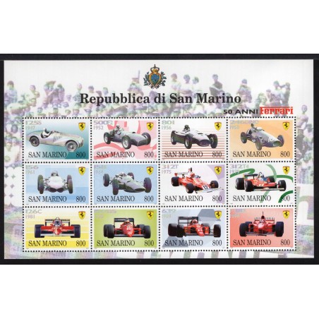 1998 San Marino Foglietto 50 anni di Ferrari MNH