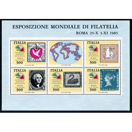 1985 Italia Foglietto Esposizione internazionale di filatelia a Roma MNH