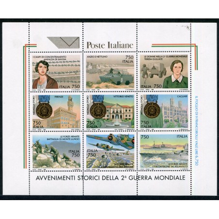 1995 Italia Foglietto Avvenimenti storici della 2°guerra mondiale nel cinquantenario MNH