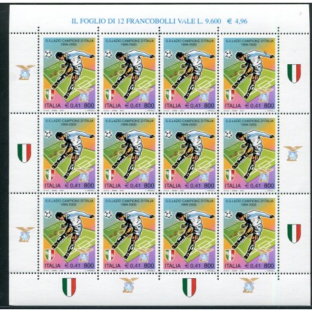 2000 Italia Foglietto Lazio campione d'Italia MNH