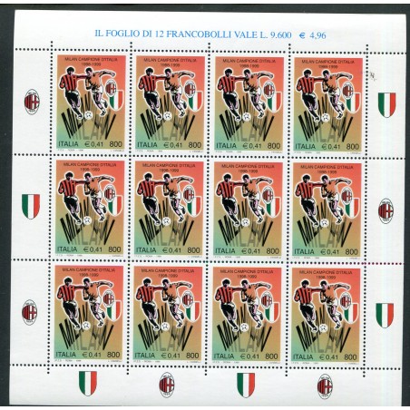 1999 Italia Foglietto Milan campione d'Italia 99 MNH