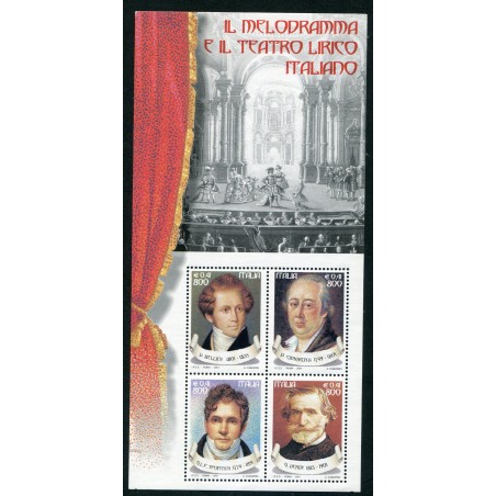 2001 Italia Foglietto Il melodramma e il teatro lirico MNH