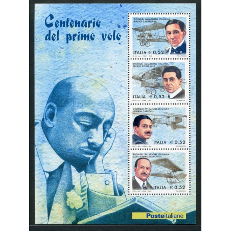 2003 Italia Foglietto Centenario 1° volo a motore MNH