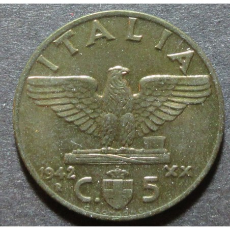 1942 Vittorio Emanuele III, cent. 5 Impero, 2° tipo. FDC