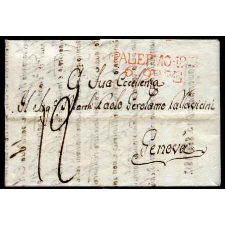 1817 Via di mare - Lettera da Favignana del 30 ottobre per Genova.
