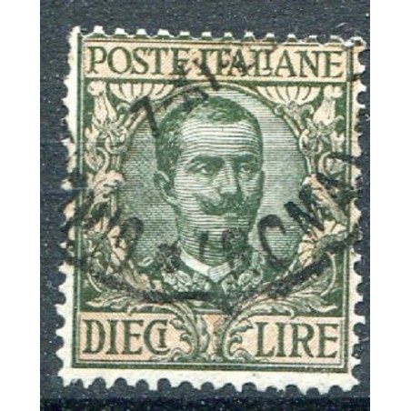 1910 - Italia Vittorio Emanuele III, lire 10, n. 91 usato. F/ Bottacchi. Cat. 60