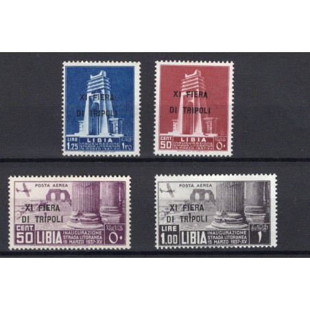 1937 -  Libia11° Fiera di Tripoli, n. 142/43 + A32/33 MNH. Cat. 250