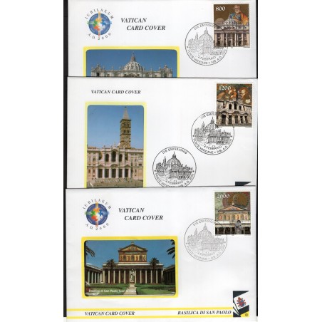 2000 Vaticano n.3 FDC con Scheda telefonica serie cpl Basiliche