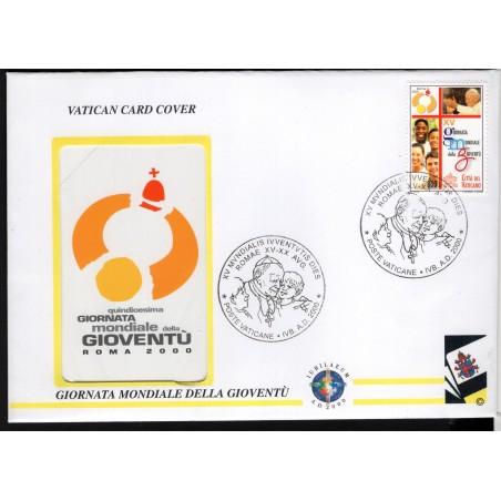 2000 Vaticano FDC con Scheda telefonica Giornata Mondiale della gioventù