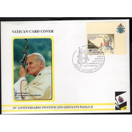 1998 Vaticano FDC con Scheda telefonica Ann. Pontificato Giovanni Paolo II