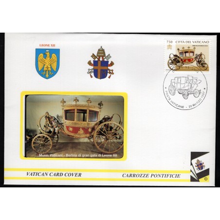 1997 Vaticano FDC con Scheda telefonica Carrozze Pontificie