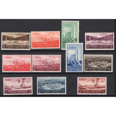 1940 Libia I° Mostra Triennale n. 164/70 + A41/44 MNH