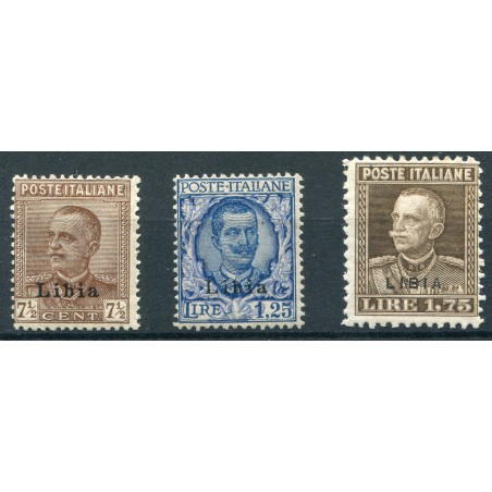 1928/29 Libia Sovrastampati, n. 78/80 MH. Cat 240.