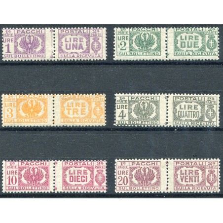 1946 Luogotenenza, pacchi postali, n.60/65 MNH Freschi. Cat 450.