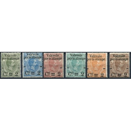 1890 Italia  Valevole per le stampe Sovrastampati n. 53/58 MNH/MH Cat.130