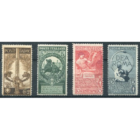 1911 Italia Regno Cinquantenario Unita d'Italia, n.92/95 MNH/MH