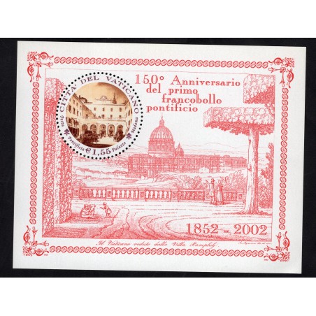 2002 Vaticano BF 150°Ann. del I° francobollo Pontificio MNH