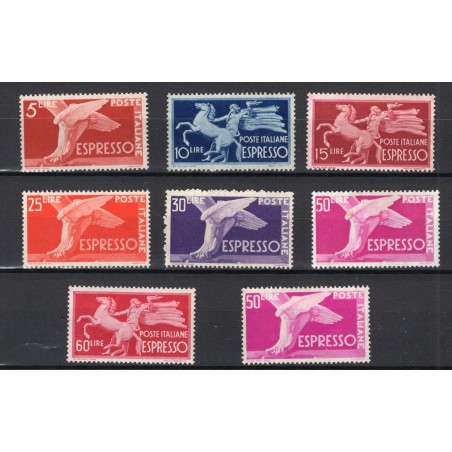 1945/56 Italia Repubblica Espresso n.25/33 arancio MNH