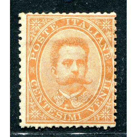 1879 Italia Umberto I°, c.20 arancio MH, f./Fiecchi, n.39. Cat. 280